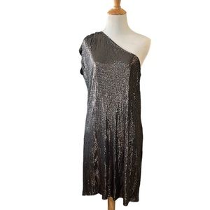MICHAEL MICHAEL KORS METALLIC SEQUIN DRESS DERBY GREY SIZE LARGE NEW WITH TAGS